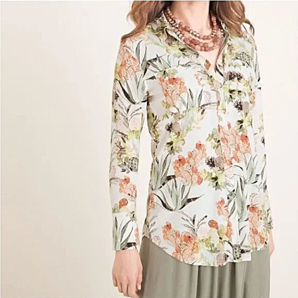 Chicos  desert catus floral blouse size 1